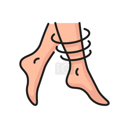Illustration for Healthy legs without varicose veins, no blood pressure problems outline icon. Vector degenerative joint disease treatment, healthy woman legs - Royalty Free Image