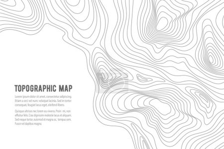 Illustration for Topographic map. Grid, texture, relief contour. Sea navigation contour backdrop, ocean or land territory topography vector graphic background or cartography contour topographical pattern wallpaper - Royalty Free Image