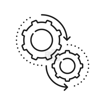 Ilustración de Configuración del equipo icono del proceso, la fijación de la renovación y el sistema configurar icono de esquema de configuración. Vector de instalación de cambio o hardware, reparación de engranajes cogwheel - Imagen libre de derechos
