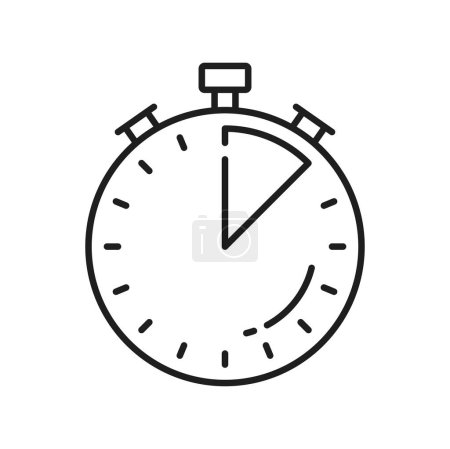 Illustration for Chronometer outline icon. Stopwatch clock timer. Vector time measuring instrument in fitness sport, business management and speed delivery sign - Royalty Free Image