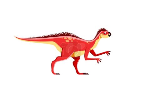 Illustration for Cartoon Pegomastax dinosaur character, cute dino or kids Jurassic park toy animal, isolated vector. Funny cartoon Pegomastax dinosaur character or paleontology extinct animal or reptile lizard - Royalty Free Image