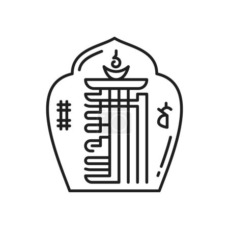 Illustration for Buddhism religion icon of Kalachakra Tenfold, Buddhist ritual vector symbol. Buddhism, Hinduism, Jainism and Tibetan Buddhist religious symbol of Kalachakra Tenfold power symbol in Hindu Dharma - Royalty Free Image