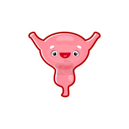 Illustration for Cartoon bladder human body organ character. Vector healthy urinary system personage with cute smiling face. Happy anatomical organ for urination, medicine and health care for kids - Royalty Free Image