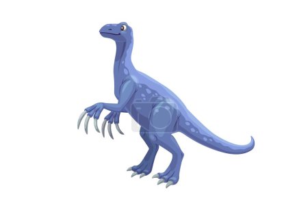 Illustration for Cartoon therizinosaurus dinosaur character. Isolated vector extinct genus of therizinosaurid family that lived in Mongolia during the Late Cretaceous period. Dino prehistoric animal with long talons - Royalty Free Image
