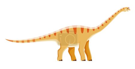 Téléchargez les illustrations : Caricature Aragosaurus dinosaure personnage, Jurassique dino mignon reptile, vecteur enfants paléontologie. Dinosaure d'Aragosaure ou dino préhistorique éteint pour enfants jouet ou dinosaure symbole éducatif - en licence libre de droit