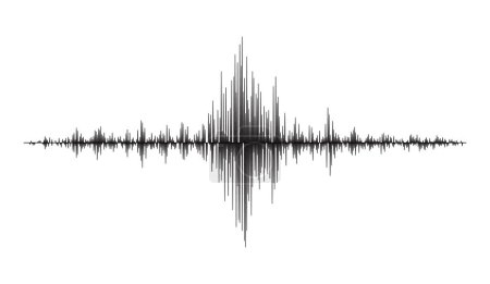 Onda del sismógrafo del terremoto, gráfico de frecuencia sísmica del sismómetro, forma de onda de amplitud vectorial. Frecuencia de magnitud del terremoto u onda sismógrafa de vibración sísmica y diagrama de onda de amplitud
