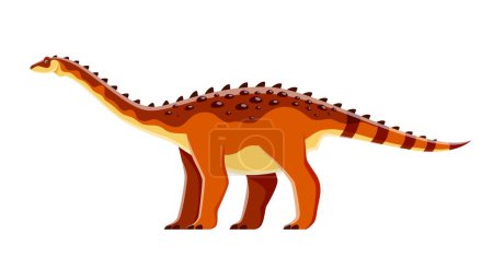 Ilustración de Personaje de dinosaurio de dibujos animados, dino Aegyptosaurus de reptiles jurásicos, juguete infantil vector. Especie extinta de dinosaurio o género Aegyptosaurus, lagarto prehistórico o monstruo reptil para paleontología infantil - Imagen libre de derechos