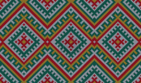 Ilustración de Patrón de punto azteca, ornamento étnico peruano. Patchwork tradicional peruano, patrón textil vectorial étnico africano o fondo de alfombra de lana de geometría perú. Adorno de ropa tribal mexicana - Imagen libre de derechos