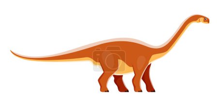 Illustration for Cartoon Cetiosaurus dinosaur character, cute dino or Jurassic reptile, vector kids toy. Cetiosaurus dinosaur character or extinct sauropod reptile lizard, cartoon figure for children paleontology - Royalty Free Image