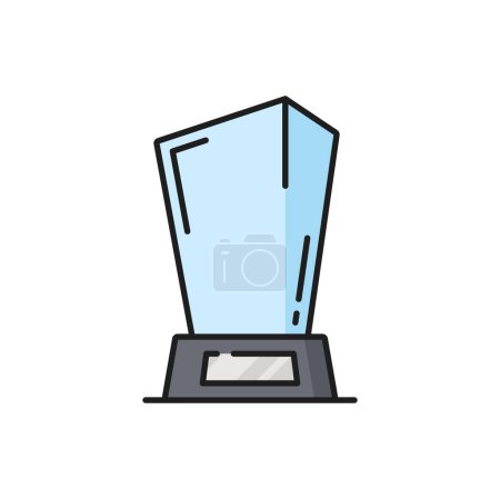 Illustration for Award trophy glass statue, movie or sport prize for champion glory in competition, sport championship or business leadership award. Hollywood fame in film - Royalty Free Image