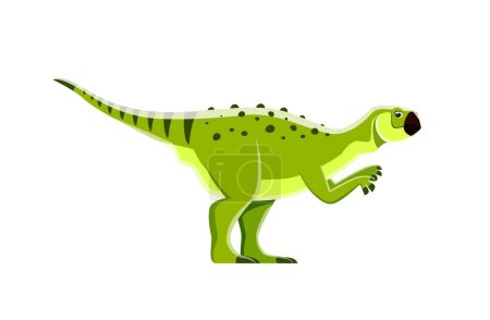 Illustration for Cartoon Psittacosaurus dinosaur character of Jurassic dino, vector cute reptile lizard. Kids toy collection of dinosaurs, Psittacosaurus dino monster of prehistoric Jurassic for paleontology education - Royalty Free Image