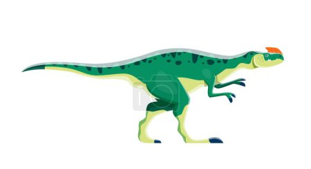 Ilustración de Personaje de dinosaurio de dibujos animados, Kileskus aristotocus dino de lagartos jurásicos, vector de juguete para niños. Lindo dinosaurio extinto de dibujos animados o Kileskus aristotocus del género tiranosauroide, monstruo reptil prehistórico - Imagen libre de derechos