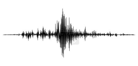 Erdbebenseismographen-Welle. Vibrationspegel der seismischen Aktivität oder Pulsamplitude eines Erdbebens. Geologie Wissenschaft Vektor Seismogramm, Audio-oder Sound-Wellenform, Musik Aufzeichnung Equalizer Daten