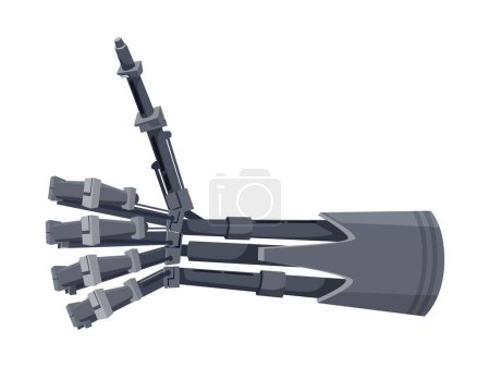 Illustration for Robot hand with thumb finger up, cyborg ok sign. Vector metal futuristic arm, future artificial technology cyborg droid mechanical prosthesis - Royalty Free Image