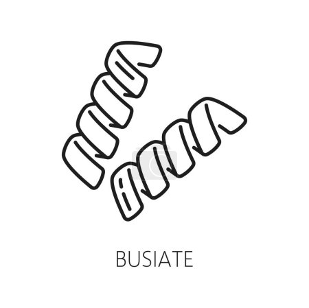 Ilustración de Busiate típico icono de contorno de pasta orgánica siciliana. Comida italiana vectorial, comida tradicional italiana, macarrones en espiral - Imagen libre de derechos
