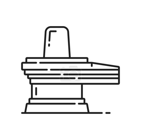 Illustration for Jainism religion symbol of Lingam or Shiva Linga, Jain religious vector icon. Jainism worship, ceremony and ritual symbol of Shiva God, Lingam or Linga of Hindu religion and Dharma philosophy - Royalty Free Image