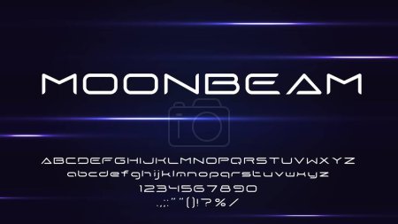 Illustration for Space galaxy font, futuristic typeface or modern tech alphabet and dynamic type, vector typeset. Galaxy ABS or space typography fort, cosmic future technology alphabet and galactic moon beam letters - Royalty Free Image