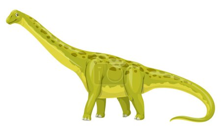 Ilustración de Pelorosaurus dinosaurio alegre personaje de dibujos animados. Dinosaurio extinguido, lagarto prehistórico o la era Jurásica reptil mascota vector divertido. Paleontología personaje animal o personaje lindo Pelorosaurus - Imagen libre de derechos