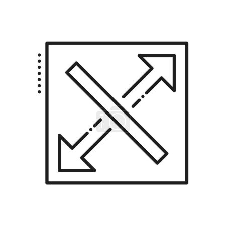 Illustration for Reduce expand, resize and scale vector line icon. Zoom and change, increase symbol. Scaling decrease, arrows changing size, smaller and maximize - Royalty Free Image