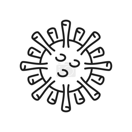 Ilustración de Icono de contorno aislado del virus de la varicela. Virus de la infección por sarampión vectorial, viruela o varicela, enfermedad alérgica - Imagen libre de derechos