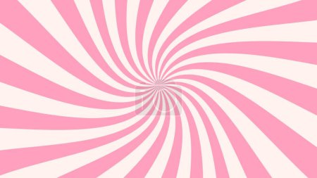 Illustration for Strawberry ice cream pink swirl pattern, milk twist candy backdrop. Vector delightful ornament, resembling lollipop and caramel sweet confections with a whimsical spiral design. Whirlpool wallpaper - Royalty Free Image