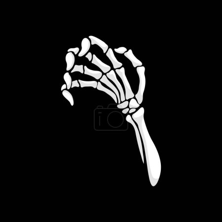 Illustration for Skeleton hand gesture, isolated vector skeletal arm, stripped of flesh and muscle, reveals the intricate structure of bones, joints, and delicate phalanges, a testament to the human body complexity - Royalty Free Image