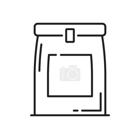 Illustration for Cardboard lunch box, mockup of food pack isolated outline icon. Vector food container, takeout fastfood takeaway package template - Royalty Free Image