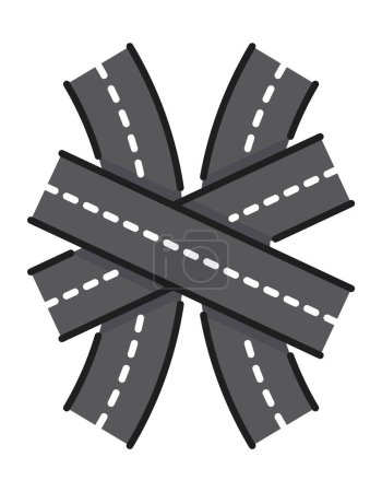 Illustration for Highway road line icon. Traffic route. Speed road, freeway or speedway, city transportation infrastructure linear vector icon or pictogram. Driveway outline sign with asphalt road interchange - Royalty Free Image