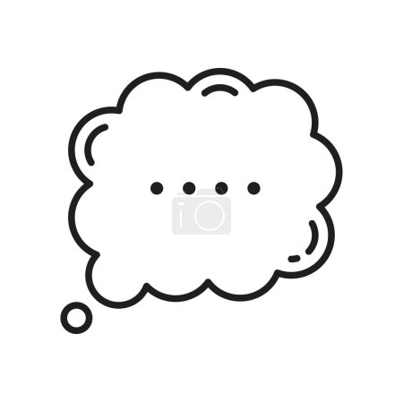 Illustration for Speech balloon, comment or gossip isolated outline icon. Vector chat bubble thin line icon. Conversation or communication frame talk say chat box - Royalty Free Image