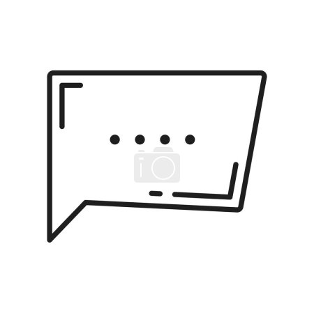 Illustration for Blank speech bubble, memo note isolated outline icon. Vector chatting memo dialogue or empty frame conversation sign. Balloon with information, talk chat - Royalty Free Image