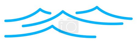 Illustration for Wave thin line icon, sea and ocean ripple water. River or sea curly water flow line sign, clean water stream or blue wave linear vector symbol or pictogram, ocean ripple abstract sign - Royalty Free Image