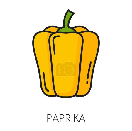 Téléchargez les illustrations : Icône de couleur Paprika, poivron capsicum naturel biologique cru. Poivre bulgare sucré légumes de la ferme végétarienne, vecteur de poivron - en licence libre de droit