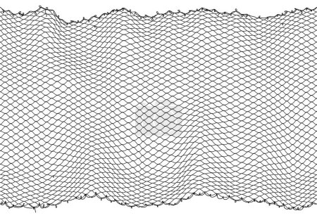 Illustration for Fish net background or fishnet pattern with fishing rope texture, vector sea or ocean grid. Fishnet fabric of lines, fisherman or hunting catch neat or marine mesh lattice pattern background - Royalty Free Image