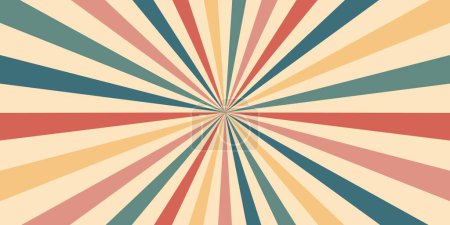 Illustration for Carnival or circus retro background, sunlight vintage rays layout with sunbeam burst, vector poster. Funfair carnival radial stripes of sunbeam rays, colorful pinwheel pattern background for circus - Royalty Free Image