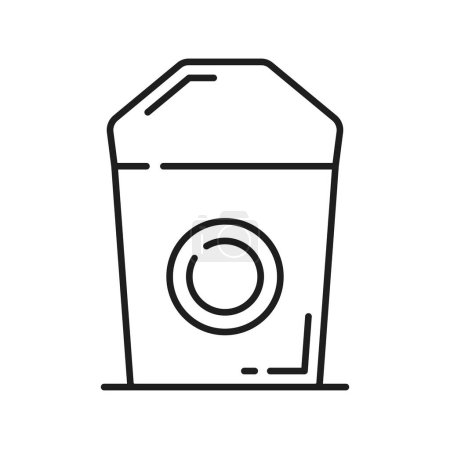 Ilustración de Contenedor de comida artesanal lonchera de cartón aislado y el icono del esquema del paquete de alimentos. Vector takeout fastfood contenedor mockup, plantilla de paquete para llevar - Imagen libre de derechos