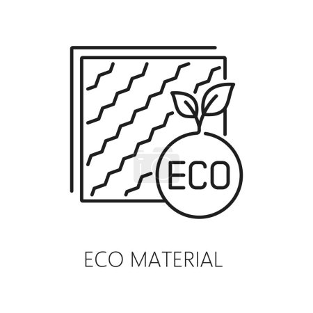 Illustration for Eco material icon, wall thermal insulation. House construction energy save and heat protection system, home facade insulation layer from eco safe material technology line vector symbol or icon - Royalty Free Image