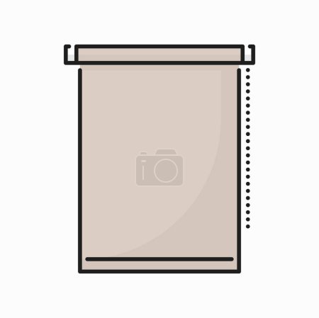 Illustration for Jalousie roller blind isolated outline icon. Vector window louver, vertical jalousie light protection. Plastic or metal curtain for office or home interior - Royalty Free Image