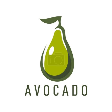 Illustration for Avocado farm, juice and oil icon. Isolated vector green, pear-shaped fruit, symbolize health, nutrition and freshness. Simple yet dynamic symbol or label embodies natural goodness and eco production - Royalty Free Image