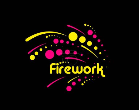 Illustration for Carnival firework icon, birthday event confetti, fiesta party firecracker. Isolated vector emblem, dynamic burst of yellow and pink colorful, joyous cascade, vibrant explosion celebrating festivities - Royalty Free Image