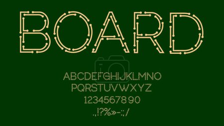 Circuit font or motherboard line type and techno geometric typeface, vector digital english alphabet. Motherboard or microchip letters and pcb alphabet font of connecting electric circuit lines