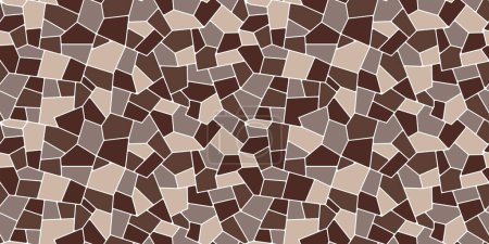 Ilustración de Marrón astilla mosaico de piedra patrón de fondo de baldosas para pavimentar piso, textura vectorial. Patrón de mosaico geométrico abstracto de astillas de piedra y piezas de cerámica rotas para pavimento de terrazo o baldosas - Imagen libre de derechos