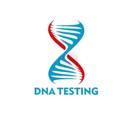 Dna helix icon, science research, gene technology. Isolated vector sign or emblem for scientific laboratory with DNA spiral. Symbol of biotechnology lab researching, innovation and medical advancement