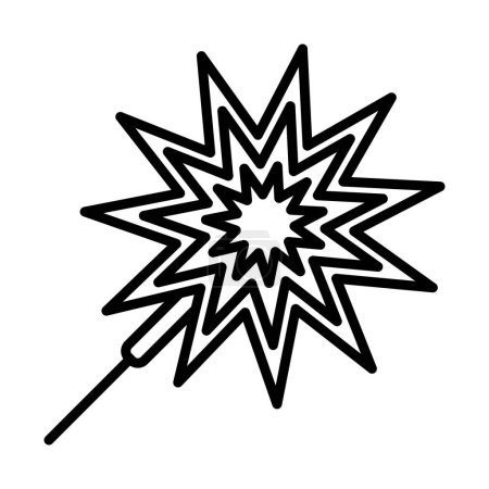 Ilustración de Party Sparkler Icon. Diseño de contorno audaz con ancho de carrera editable. Ilustración vectorial. - Imagen libre de derechos