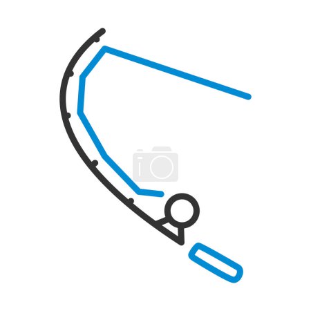 Icon Of Curved Fishing Tackle. Editable Bold Outline With Color Fill Design. Vector Illustration.