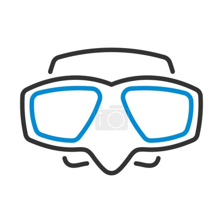 Illustration for Icon Of Scuba Mask. Editable Bold Outline With Color Fill Design. Vector Illustration. - Royalty Free Image