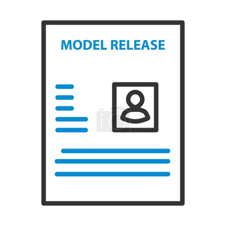 Icon Of Model Release Document. Editable Bold Outline With Color Fill Design. Vector Illustration.