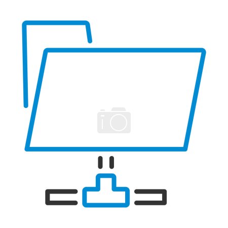 Shared Folder Icon. Editable Bold Outline With Color Fill Design. Vector Illustration.