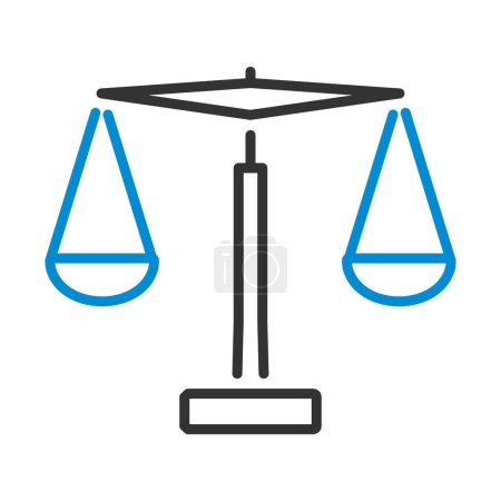 Justice Scale Icon. Editable Bold Outline With Color Fill Design. Vector Illustration.