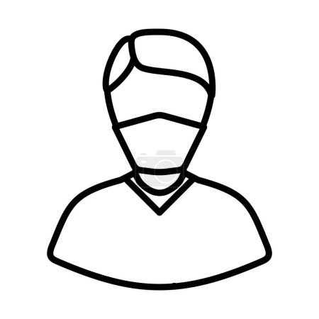 Illustration for Medical Face Mask Icon. Bold outline design with editable stroke width. Vector Illustration. - Royalty Free Image