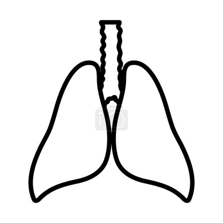 Ikone der menschlichen Lungen. Kühnes Outline-Design mit editierbarer Strichbreite. Vektorillustration.